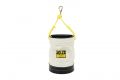Cream canvas bucket with yellow rope